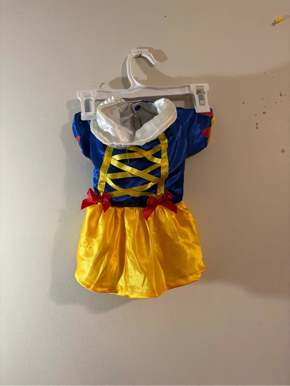 Disney Snow White dog costume blue bodice red slash yellow skirt SZ small medium